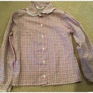 Vintage Health-Tex girls Pink Plaid Kids blouse size 8